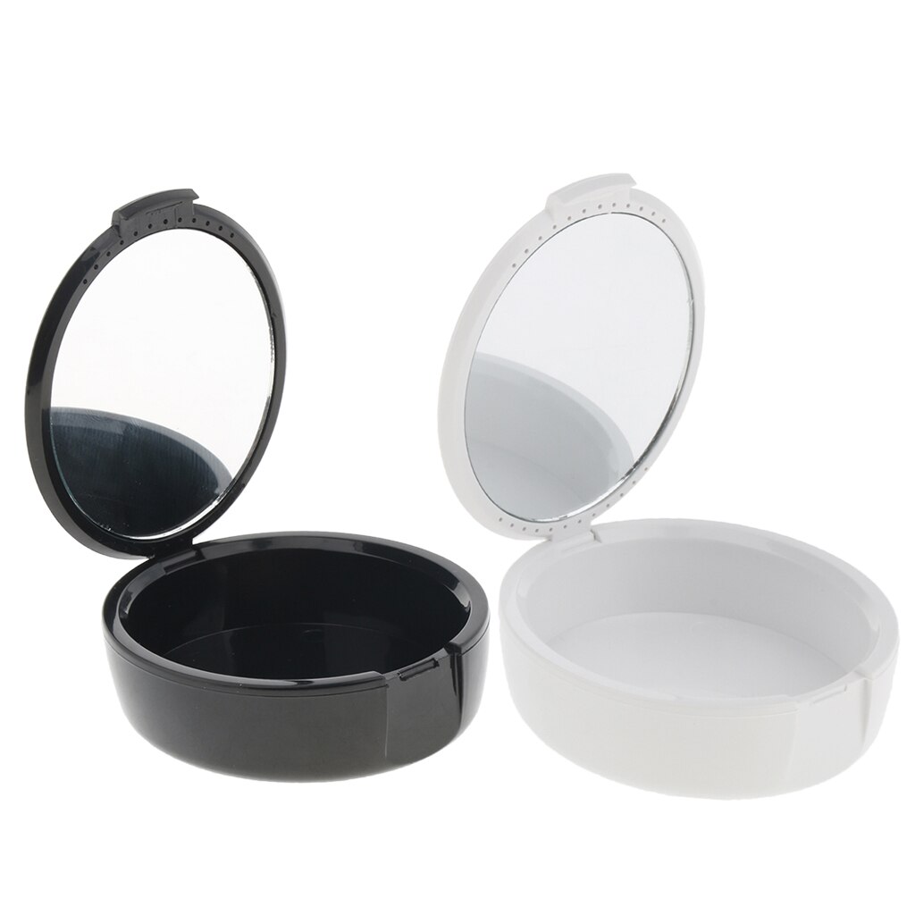 2 Denture Storage Box With Mirror Mouth Guard Container Retainer