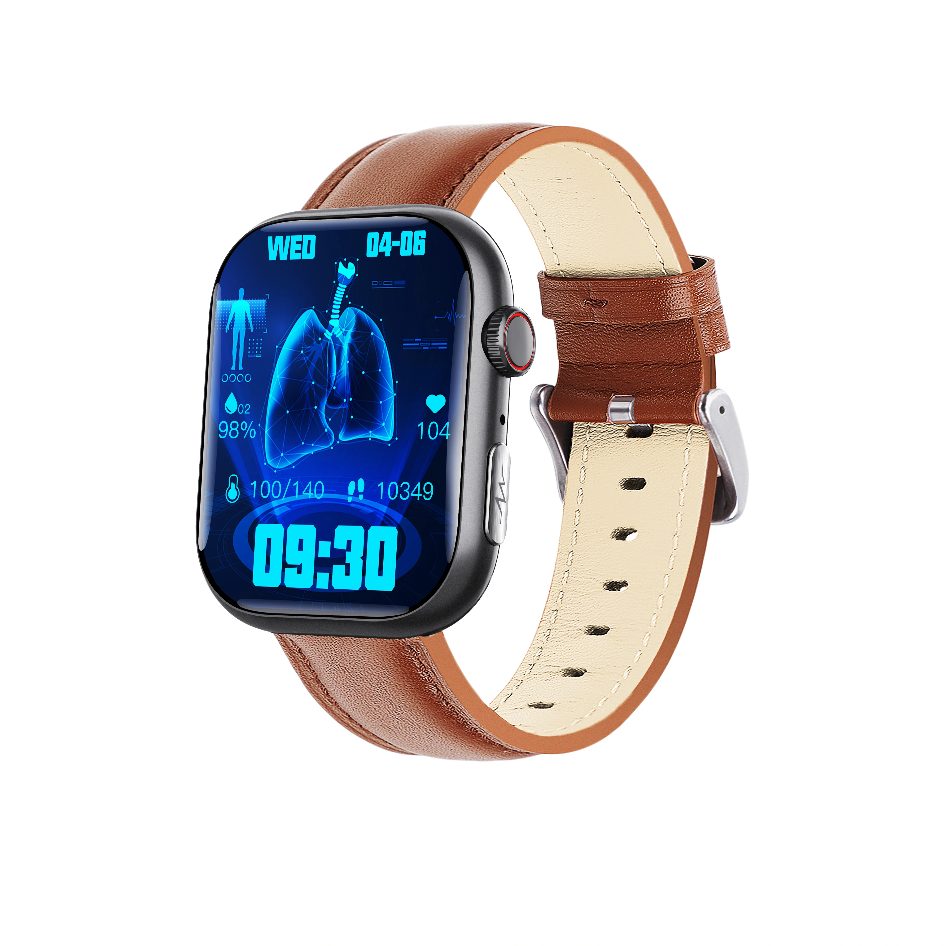 F100 Smartwatch 2024 Watches For Men Women With Bluetooth 5.3 Ecg Measurement Waterproof Oca Lcd Outdoor Smartwatch For Xiaomi: Blue