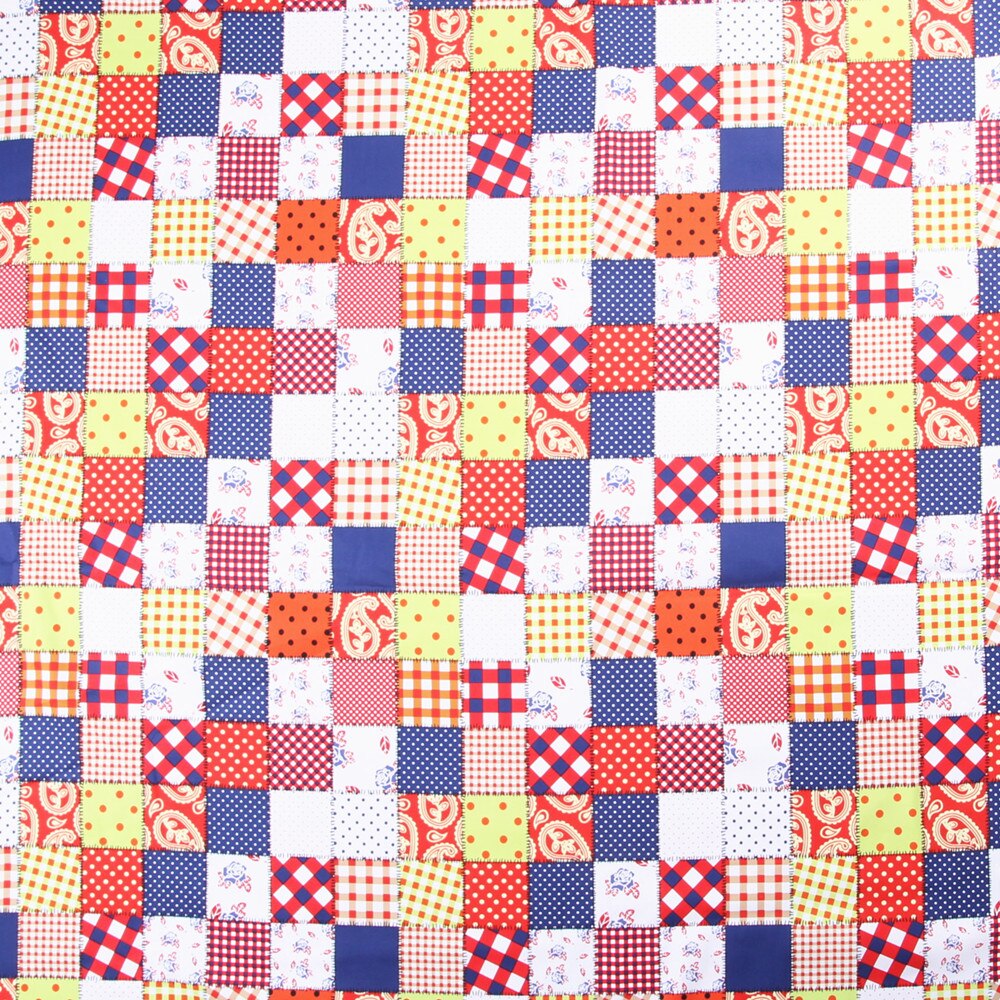 100% Katoen Mozaïek Plaid Rode Stof Diy Tafelkleed Kleding Kinderen Laken Tas Stof