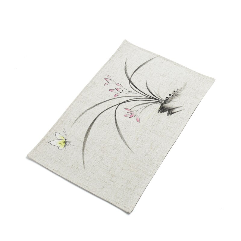Napperon en tissu peint à la main pour Table basse, drapeau de Table, trompette, tapis de Table en coton et lin: f