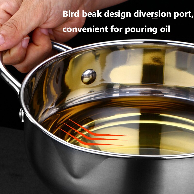 20 24cm pentola giapponese per friggere con termometro e coperchio pentole in acciaio inossidabile pentola per friggitrice Tempura per forniture da cucina domestiche