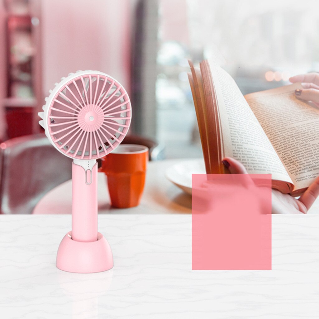 Portable Rechargeable Fan Air Cooler Operated Hand Held USB Solid Color Hand Portable Desktop Home Office Fan