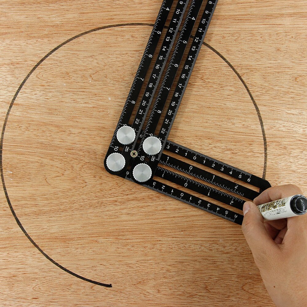 Sześciokątny szablon linijki ze stopu aluminium szablon narzędzia kątowego mechanizm slajdy z otworem lokalizator wiertło naprowadzające otwór na płytki