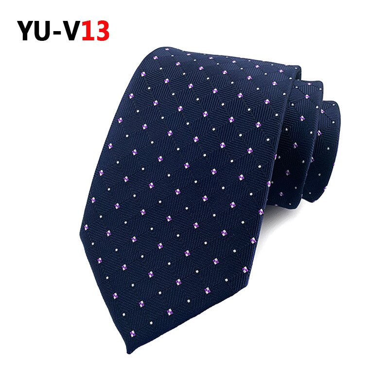 8cm Neck Ties for Men Casual Plaid Suits Tie Gravatas Blue Mens Neckties for Business Wedding Men Ties Men: YU-V13