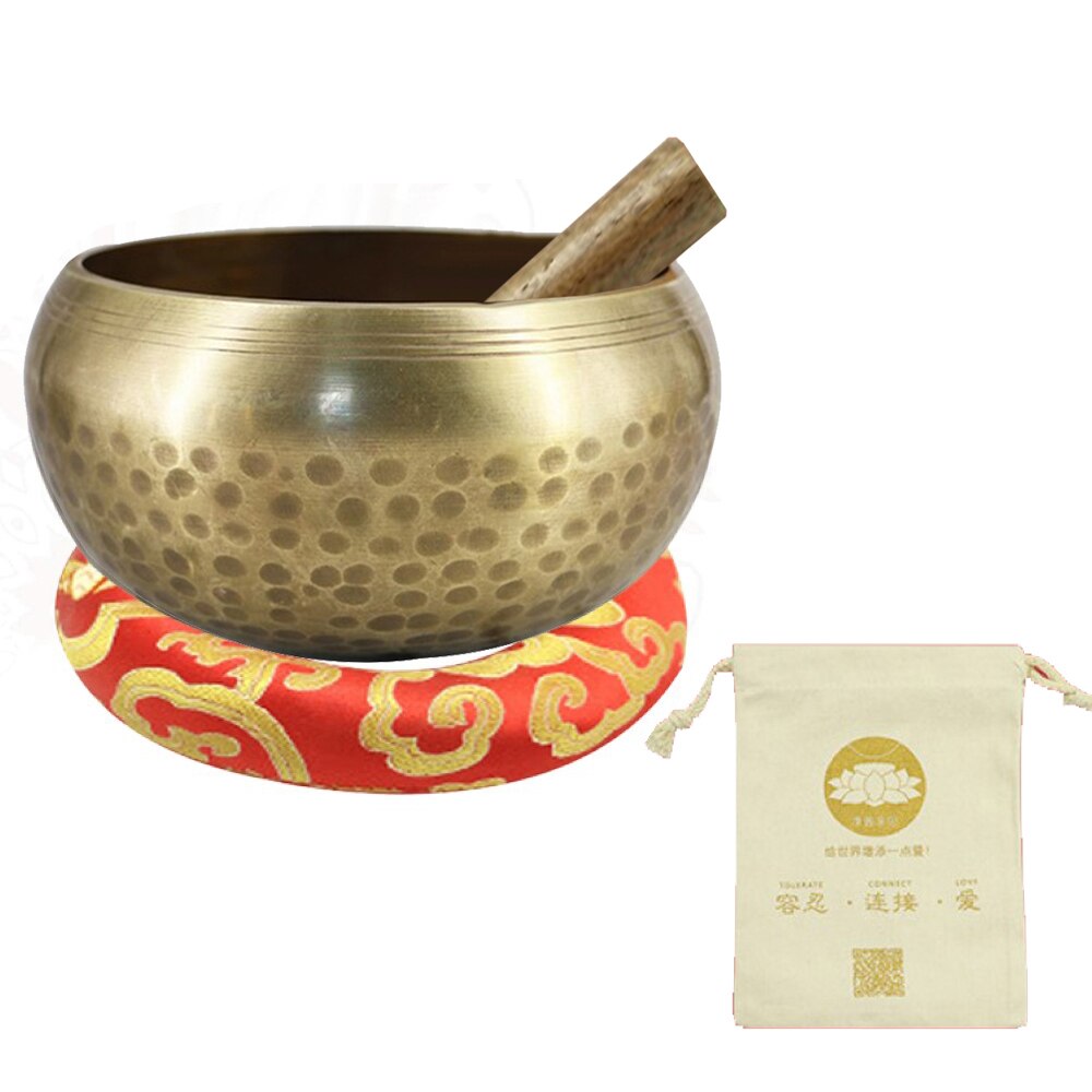 Tibetan Singing Bowl Set Buddha Sound Bowl Nepal Handmade Meditation Chanting Bowl for Healing and Mindfulness
