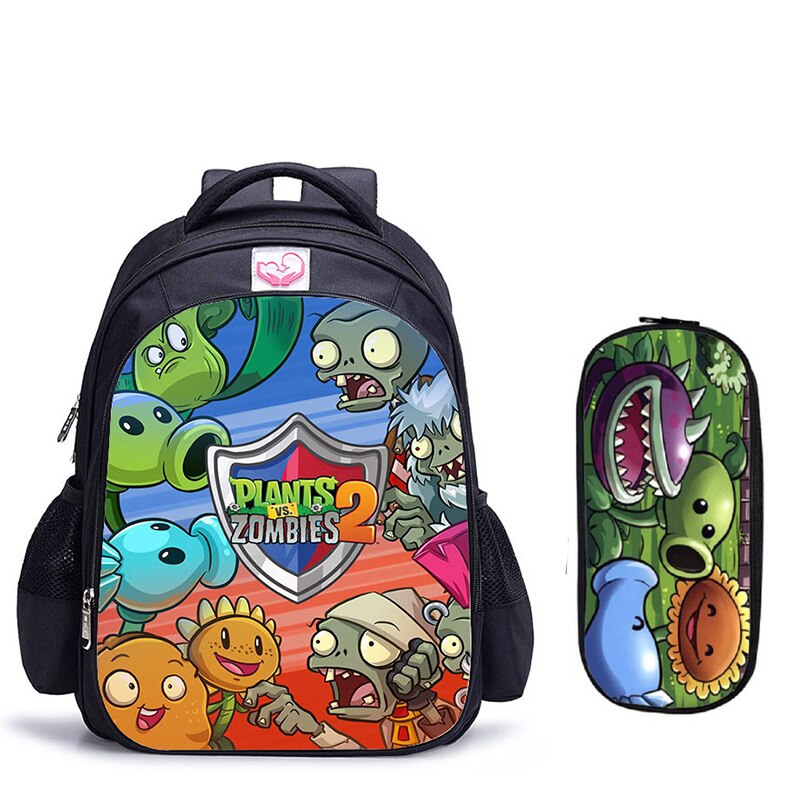 Mochila escolar de 16 pulgadas Plants VS Zombie Mochila escolar de juego para niñas niños Mochila de libro mochilas de hombro Mochila Infantil