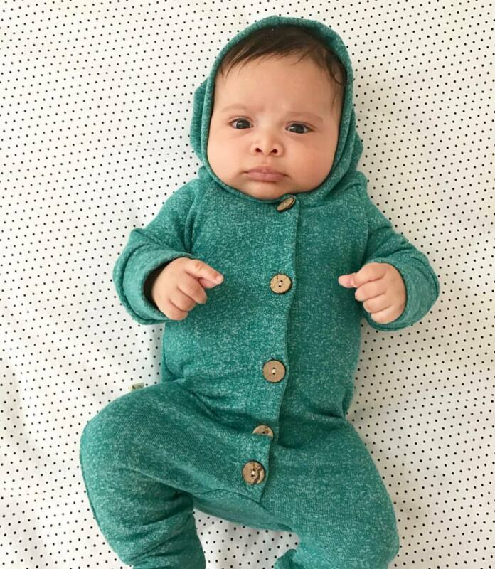 pudcoco Newborn Baby Boys Girls Unisex Autumn Solid+Striped Rompers Baby Kids Cotton Cute Clothes Romper Hooded Jumpsuit Outfits