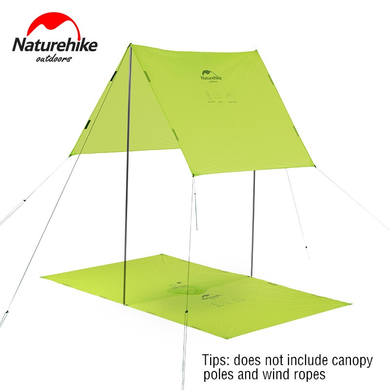 Naturehike Regen Jas Waterdicht 3 In 1 Multifunctionele Regenjas 210T 20D Luifel Regenkleding Camping Mat Windjack Fiets Poncho