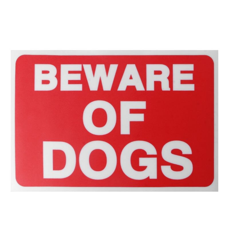 Binnen- en buitenstickers met waarschuwingsbord voor honden, pas op voor honden, hekken en stickers: A