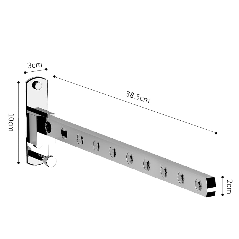 Colgador de ropa plegable, Perchero de secado montado en la pared, perchero móvil para balcón, armario, organización del ahorro de espacio para el hogar: White 10 holes