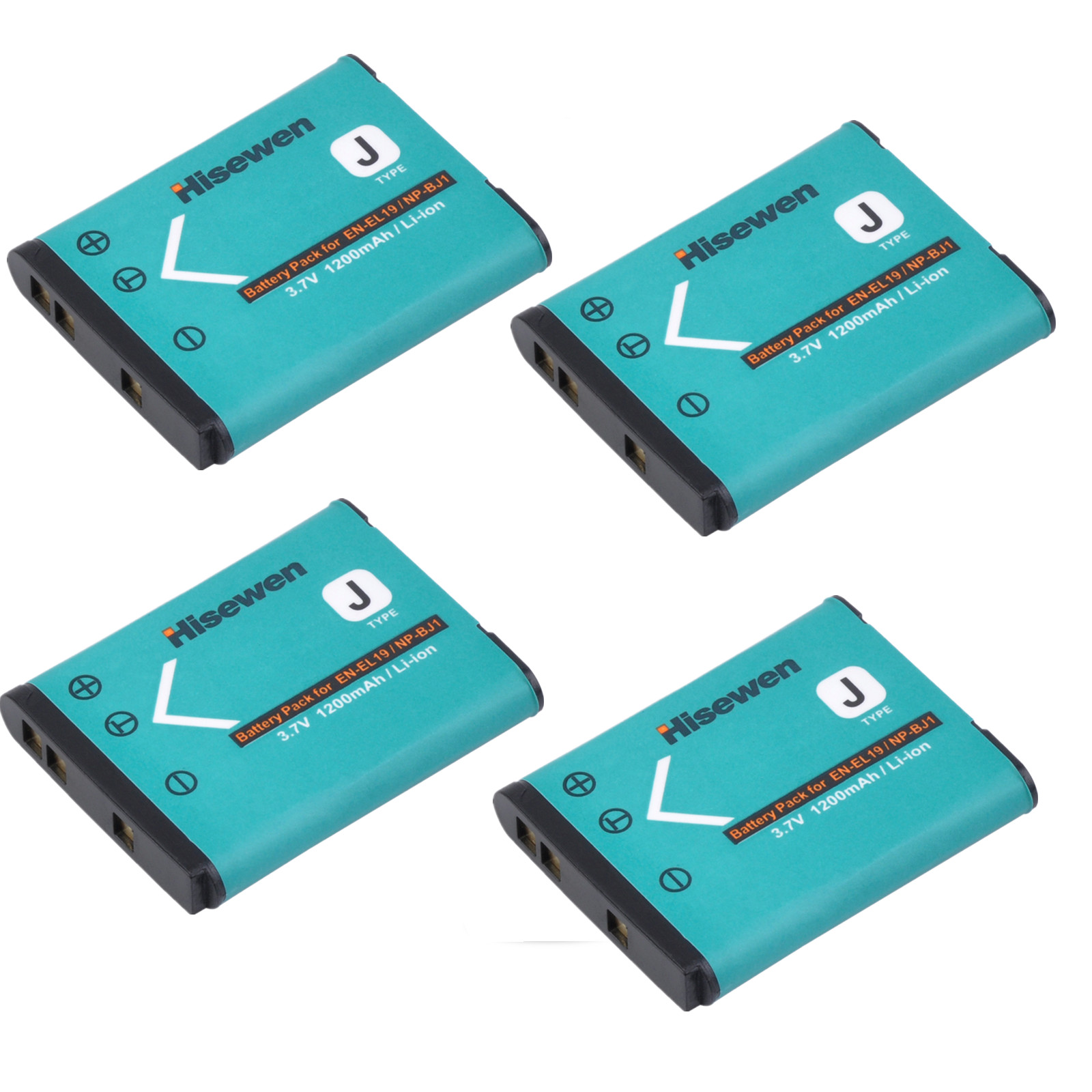 Hisewen EN-EL19 Enel19 NP-BJ1 Li-Ion Batterij + Led Dubbele Oplader Voor Nikon Coolpix S32 S33 S100 S2500 S2750 S3100 S3200 S3300 S3400: YELLOW