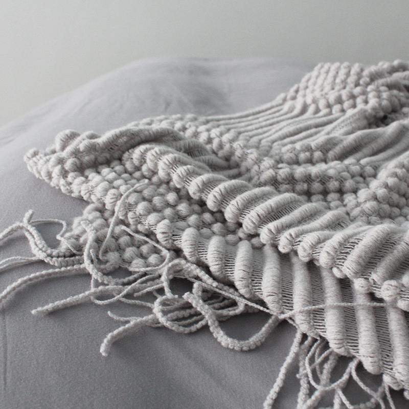 Couvre-lit tricoté en tricot à bulles | Couverture de canapé de lit de 34, couvre-lit de l'europe solide, pour lits de voyage, de télévision, sieste en voiture