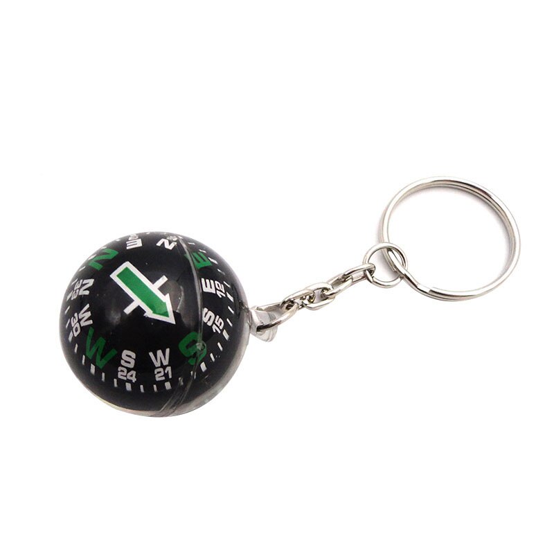 Outdoor Survival 28mm Ball Keychain Liquid Filled Compass Camping Hike Travel Lightweight Emergency In