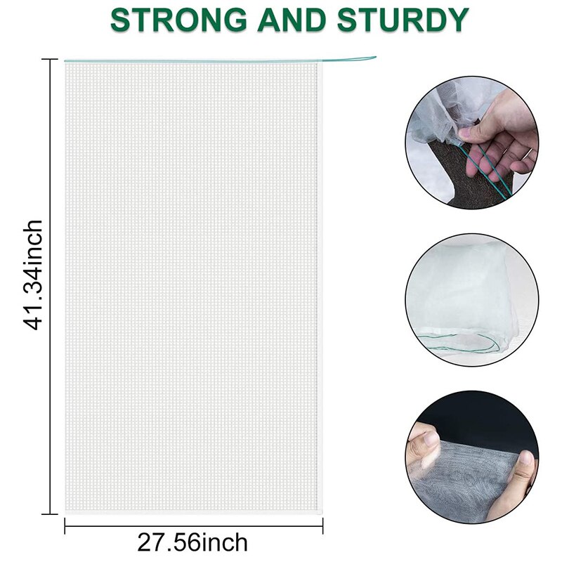 5 Packs Of Garden Plant Protection Nets with Rope, Tomato Protective Cover Garden Plant Isolation Bags for Vegetable