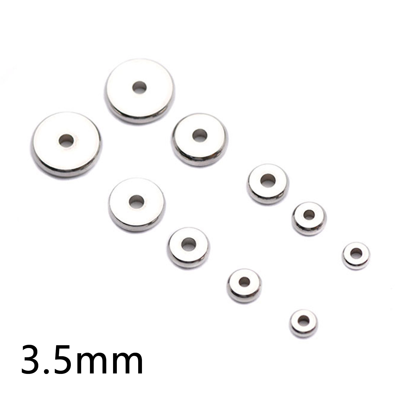 20 piezas separadores de acero inoxidable 304 para fabricación de joyas, cuentas espaciadoras redondas planas de Metal, accesorios de bricolaje de Color dorado/plateado