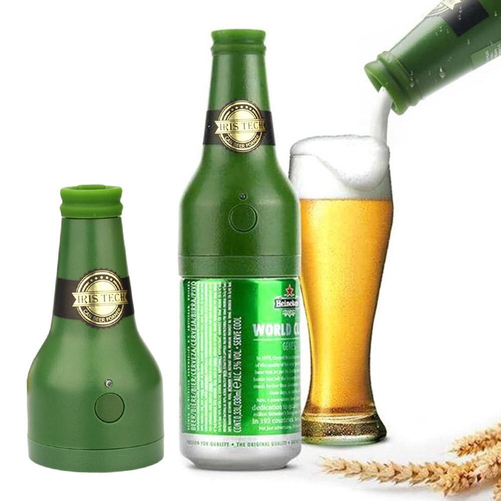 Ultrasonic Beer Foamer Bottle Shape Foam Maker Outdoor For Canned Bottled Beer Party Bubbler Portable (Green) Beer P8C5