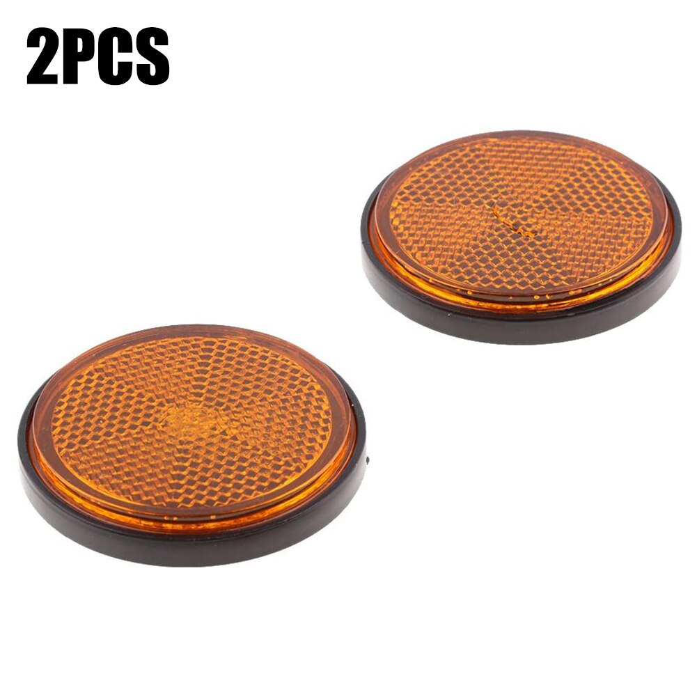 Reflector reflectante redondo de advertencia, accesorio de alta visibilidad, resistente a la intemperie, apto para coches, motocicletas, bicicletas, coche, Styli, 2 uds., 2,16 pulgadas: Naranja