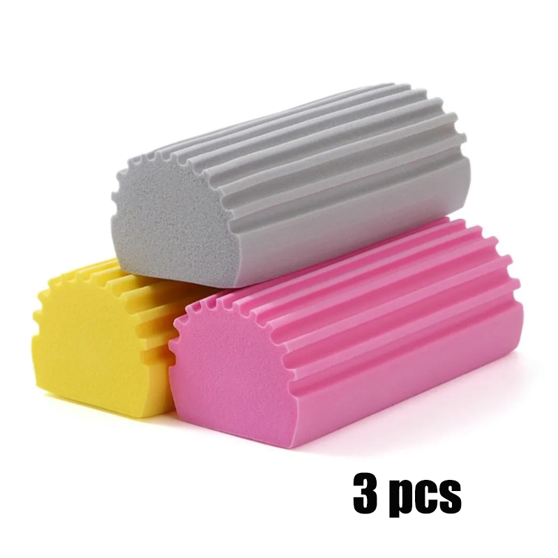 Dammtvättsvampar fuktig dammvipp hushållsrengöringssvamp kökspersienner speglar fönsterglas räcken rengöringsverktyg: Rosa