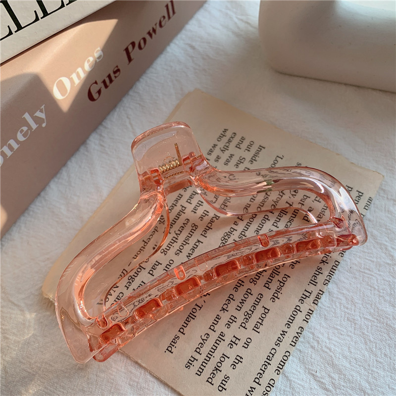 Transparent Love Heart Hair Claws Hair Crab Women Convex Shape Geometric Hairpins Hair Clips Acrylic Barrettes Hair Accessories: 7