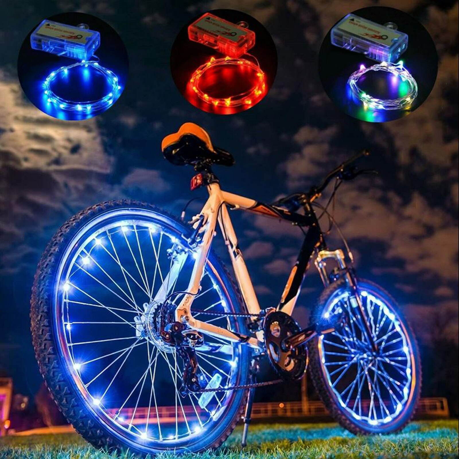 Led Fiets Fietsen Velg Verlichting Auto Open En Dicht Wheel Spoke Light String Night Riding Decoratieve Verlichting Fiets Accessorie