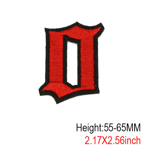 1Pc Red Number Patches Gothic Style Alphabet Embroidery Patches Iron On Patches for Clothes DIY Name Garment Accessories: Colorful