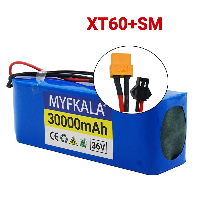 36V 10S3P 30Ah 18650 Battery Pack E-Scooter 500W 36v Lithium E-Bike Battery Rechargeable Li-ion Battery: light green