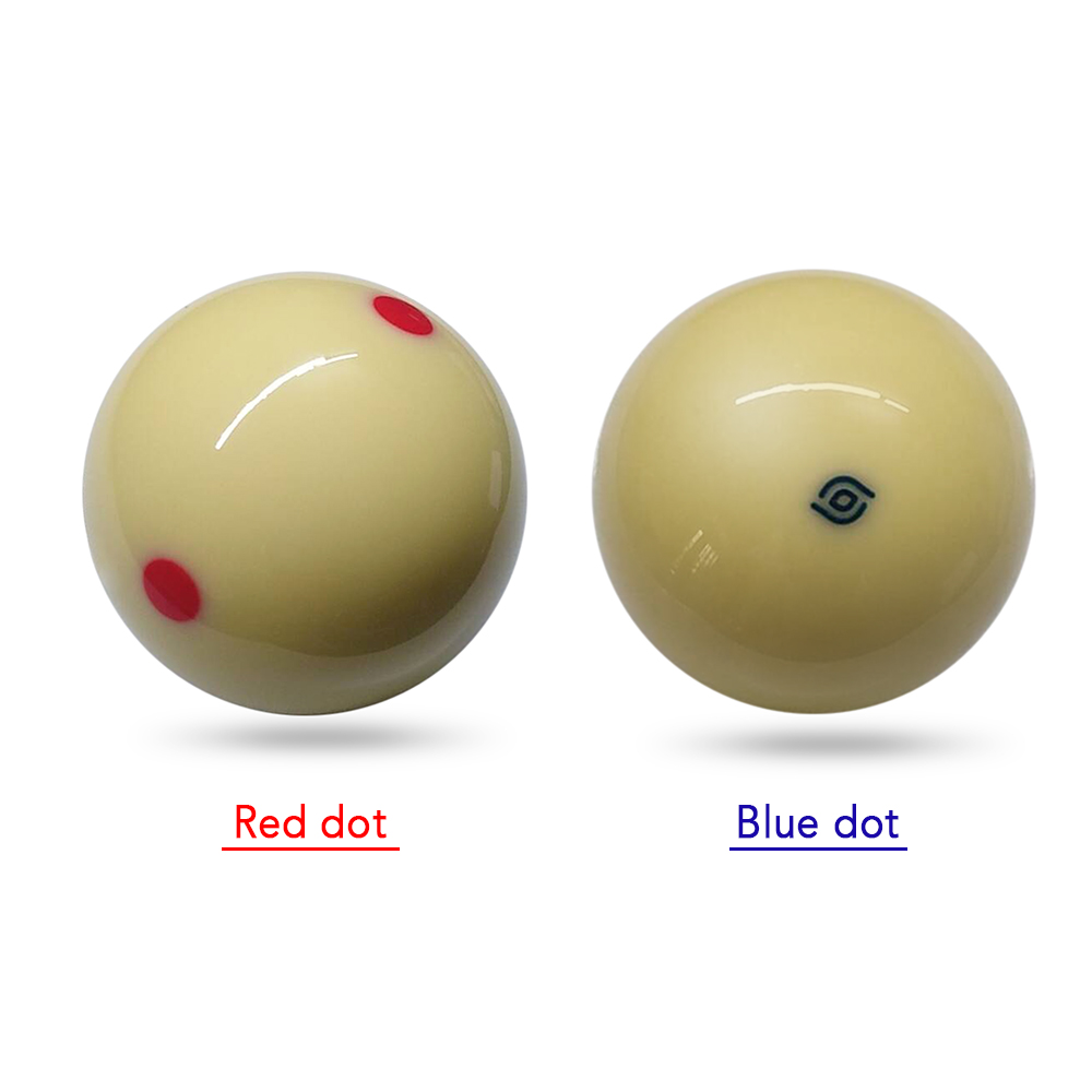 1 PCS White Cue Ball 57.2MM Red/Blue 6 Dot-Spot Measly White Pool-Billiard Practice Training Cue Ball Billiard Pool Ball
