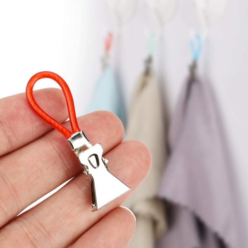 Pinnen Huishoudelijke 5Pcs Handdoek Opknoping Clips Clip Op Haken Loops Handdoek Hangers Opknoping Wasknijpers Keuken Badkamer Organizer