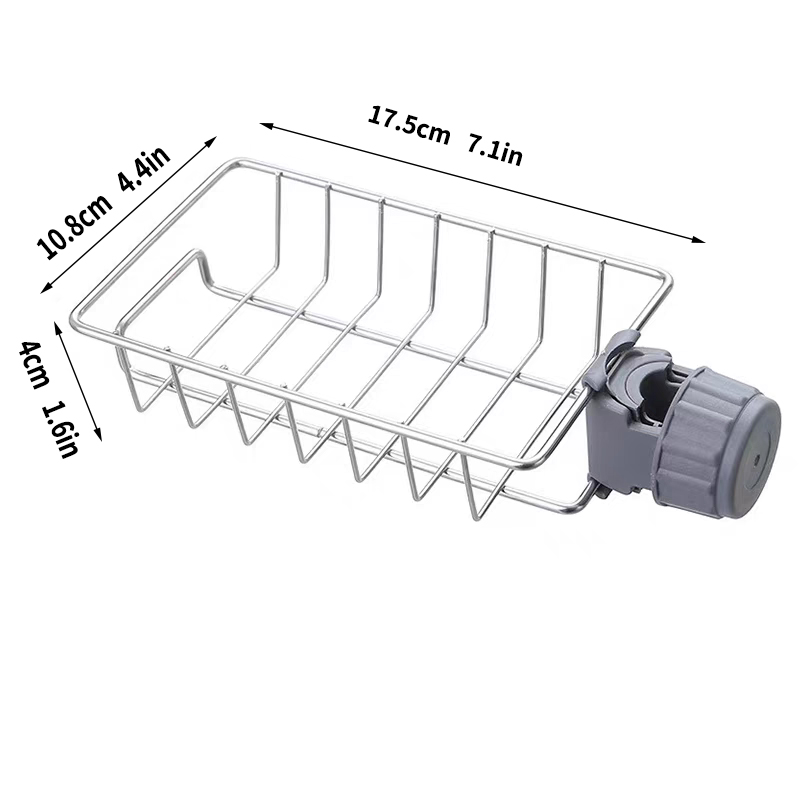 Badezimmerregale, Duschregal, Aluminiumkorb für Seife, Badezimmer, Aufbewahrung, verstellbar, Küchenarmatur, Waschbecken, Lappenhalter: Weiß