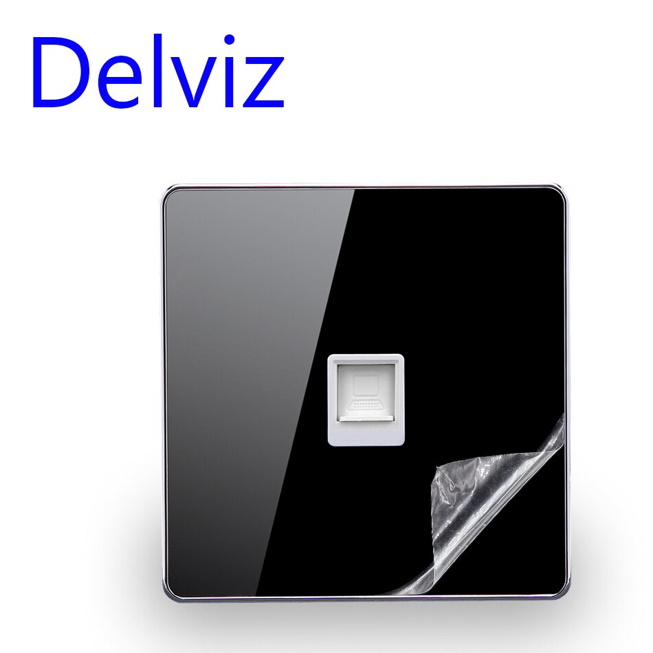 RJ45 Computer Wall Socket Panel, CAT5E Network Module, Computer connect Jack, Crystal Glass Panel Cable network Interface Outlet