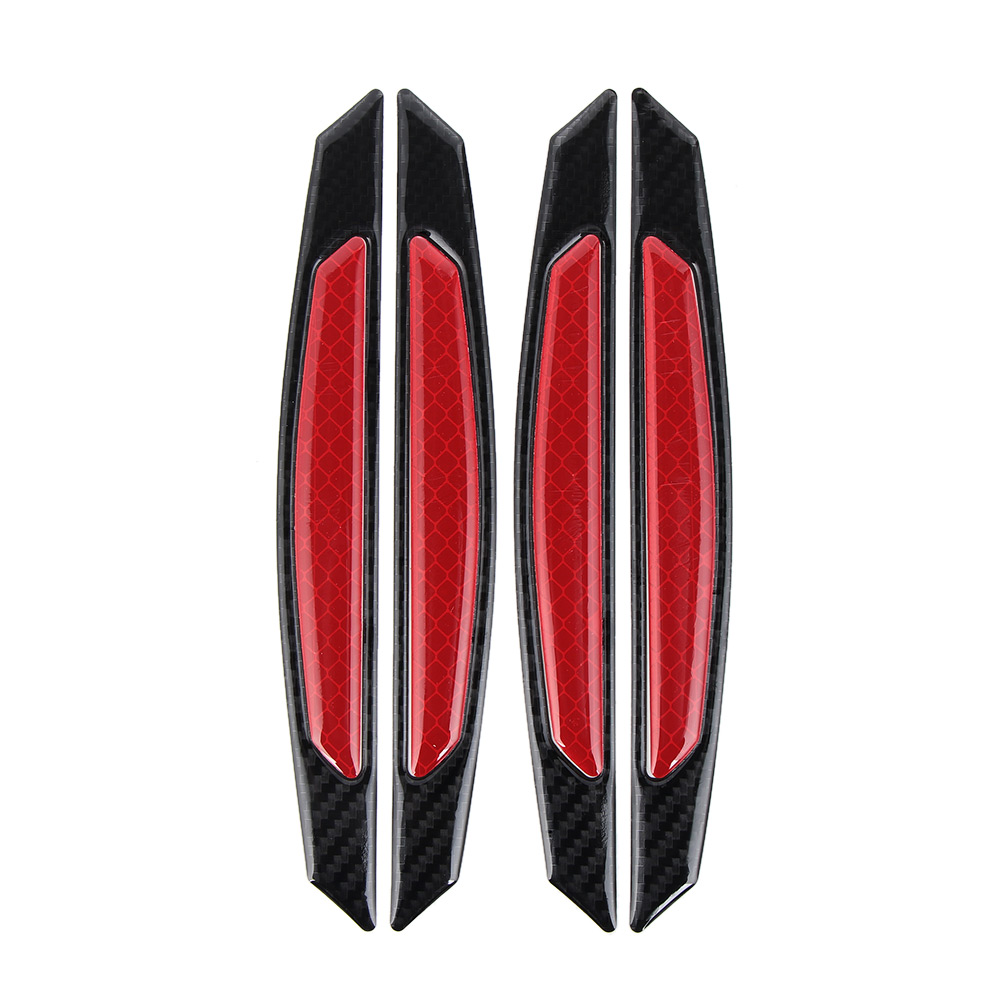 4Pcs/Pack Car Door Bumper Sticker Warning Safety Mark Anti-collision Auto Side Anti-scratch Strip Car Reflective Strip