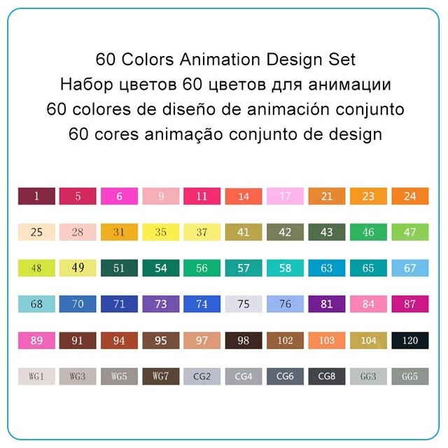 TOUCHNEW 30/40/60/80 Colors Art Markers Alcohol Based Markers Drawing Pen Set Manga Dual Headed Art Sketch Marker Pens: 60 Colors Landscape
