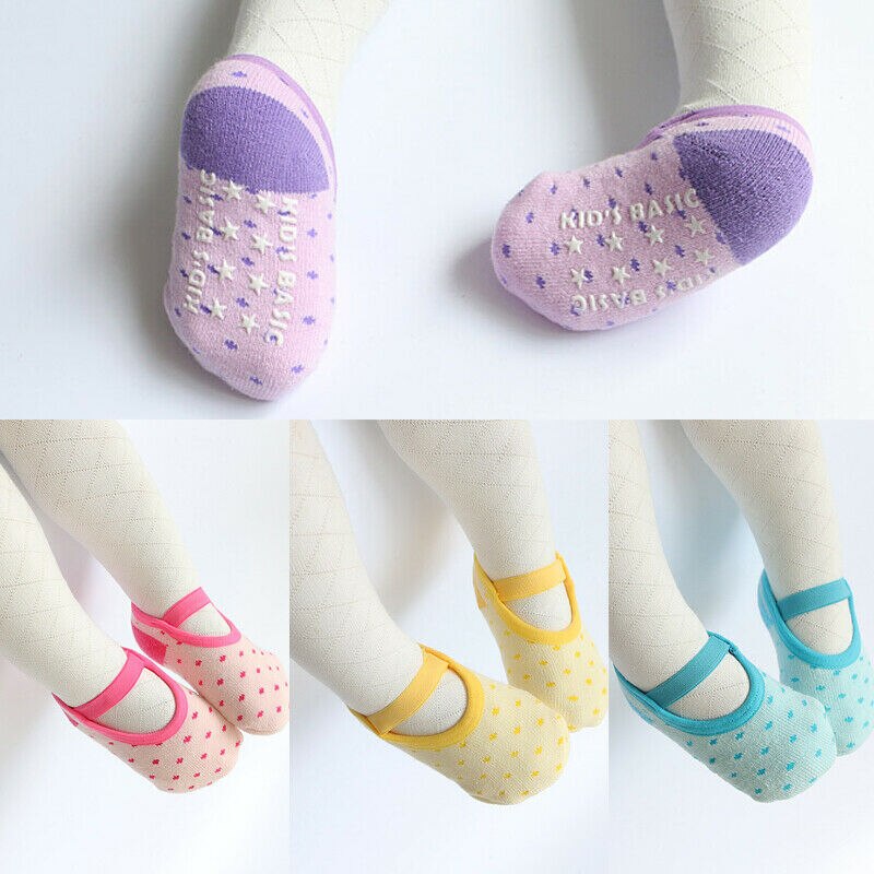 Baby Accessories Baby Girl Anti-slip Cotton Trim Socks Infant Toddler Newborn Elastic Band Dots Slipper Shoes Boots