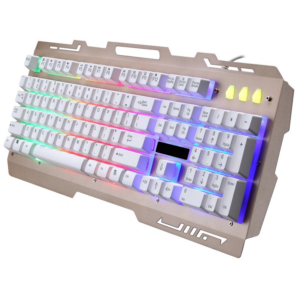 35 @ Toetsenborden Gaming Wit G700 Led Regenboog Kleur Backlight Gaming Game Usb Wired Keyboard # 5% 15