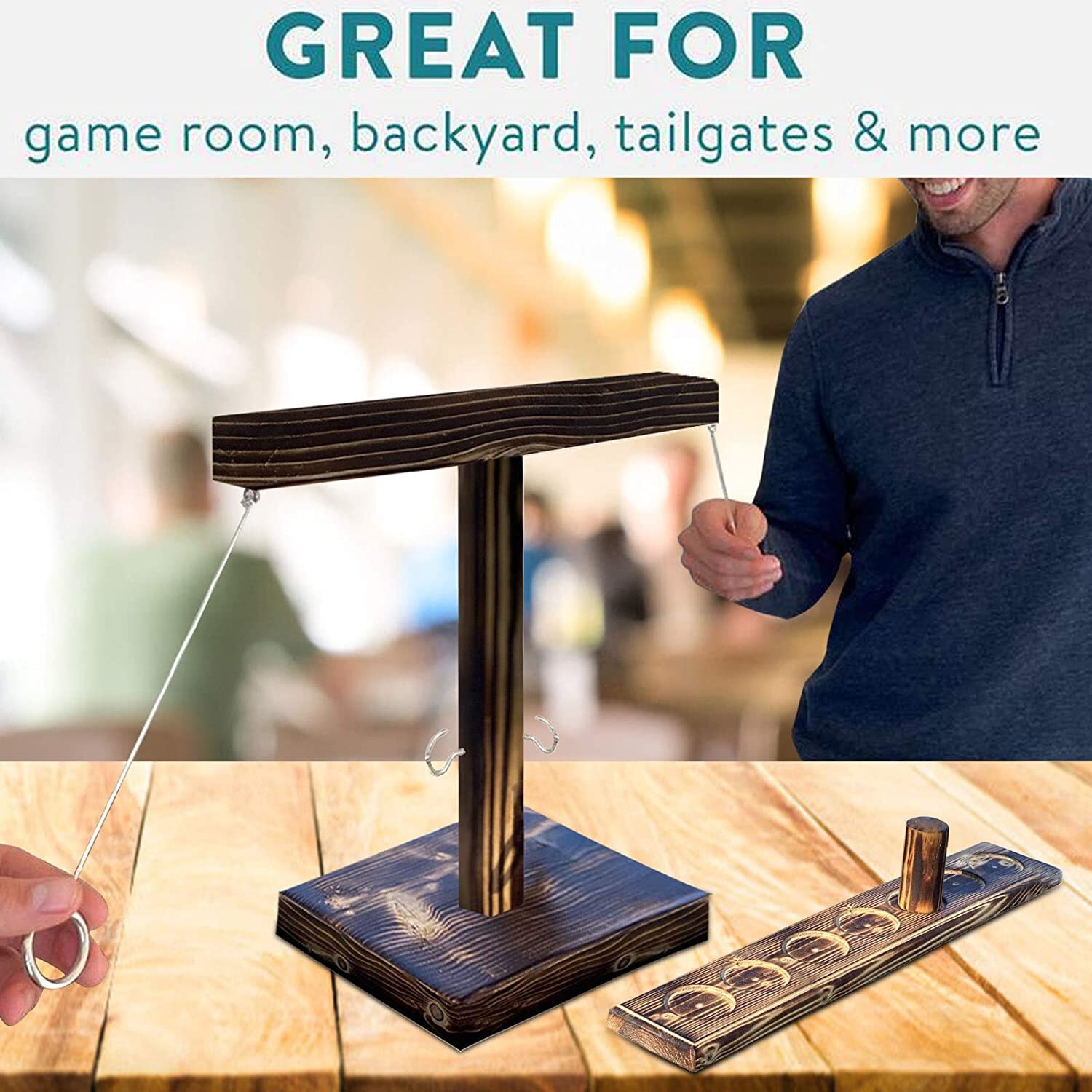 Handgemaakte Bar Game Toy Houten Ring Haak Speelgoed Indoor Party Night Partry Interactieve Drinken Spel Voor Volwassenen Pub Game Speelgoed LL3