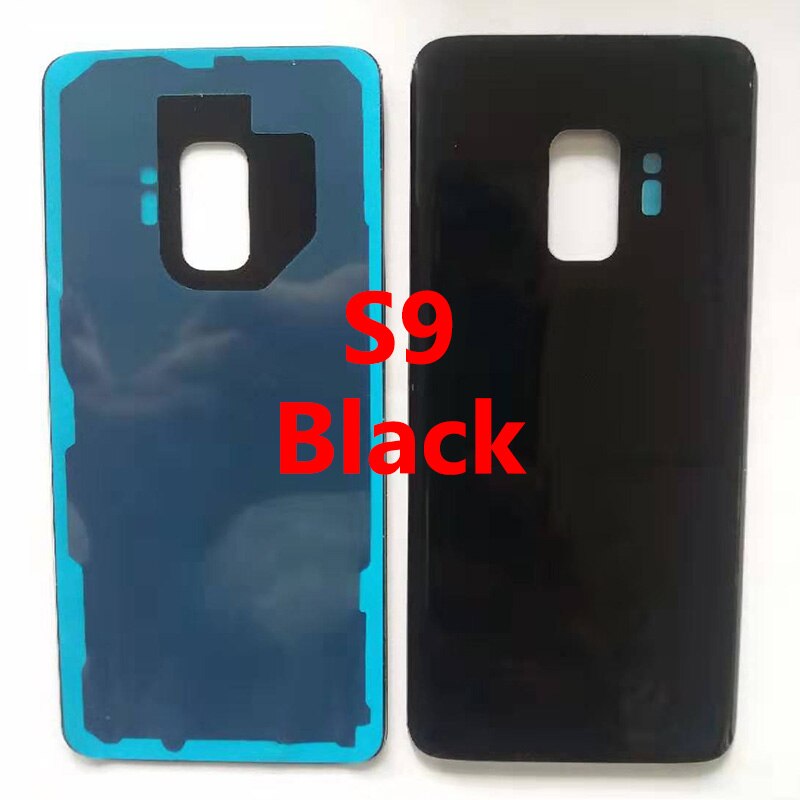 For SAMSUNG GALAXY S9 G960 G960F Battery Cover Back Glass Cover S9+ S9P S9 PLus G965 G965F Battery Cover Rear Door Housing Panel: S9 Black