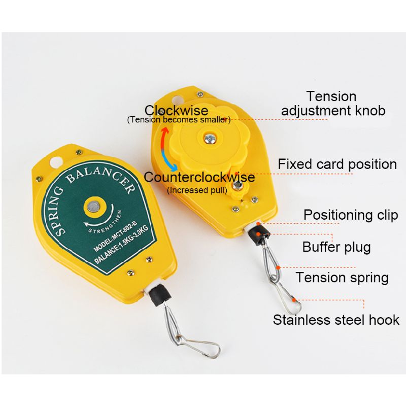 Hållbar infällbar fjäderbalansering ståltråd mätverktyg krokhållare hängande 3-5kg monteringslinje fixturer