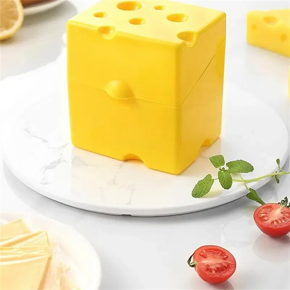 1PC,Cheese Storage Container Plastic Butter Block Cheese Slice Storage Box with Flip Lid Sliced Cheese Saver Kitchen Gadgets