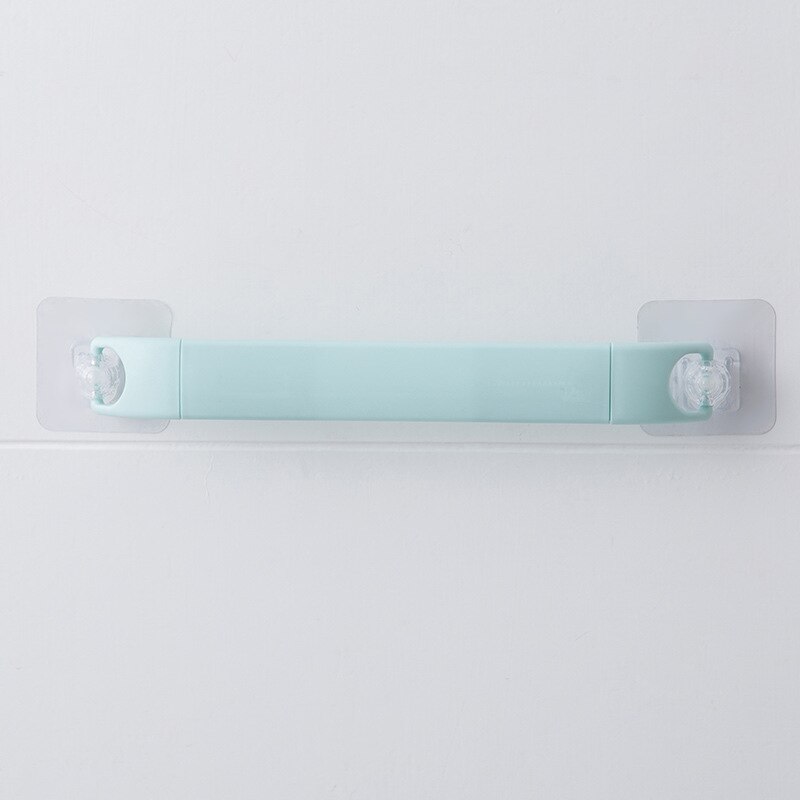 Porte-serviettes rétractable en plastique, sans perforation, cloison sanitaire, porte-serviettes simple: Bleu