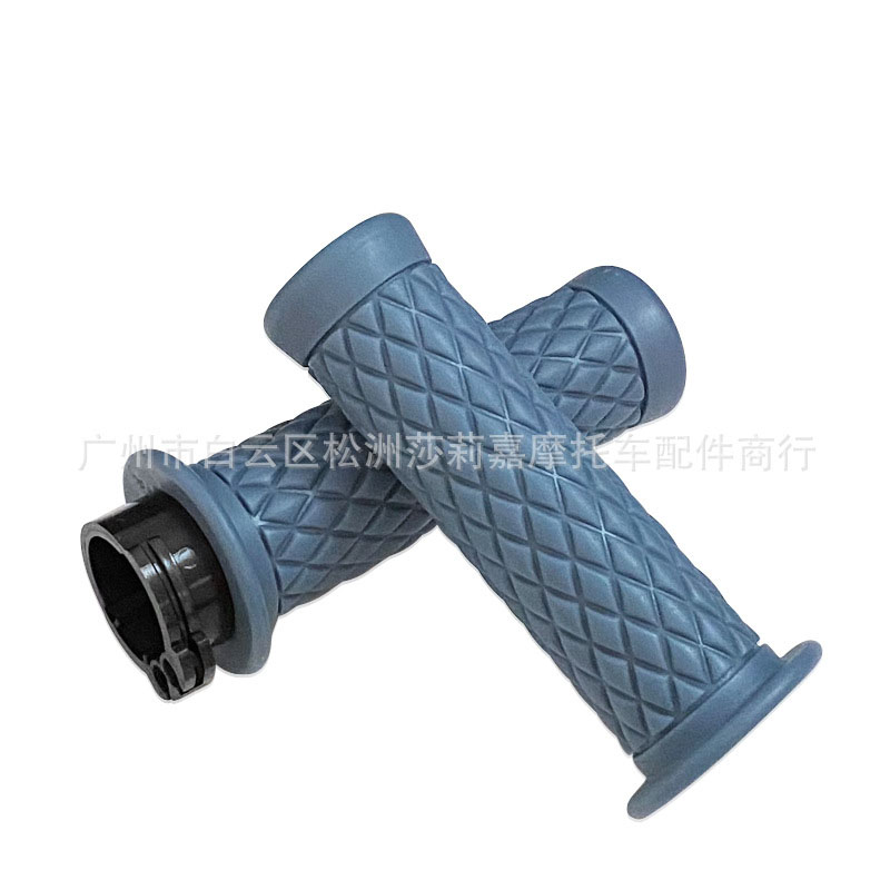 Empuñaduras de manillar de motocicleta Retro, agarre de acelerador Universal de 25MM y 28MM para Kawasaki, Yamaha, Harley, 883, 1200, Honda CB400: Azul cielo