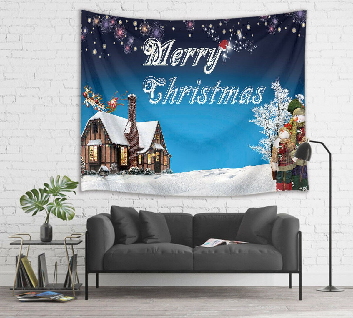 Happy Year Tapestry Merry Christmas Wall Art Hangi... – Grandado