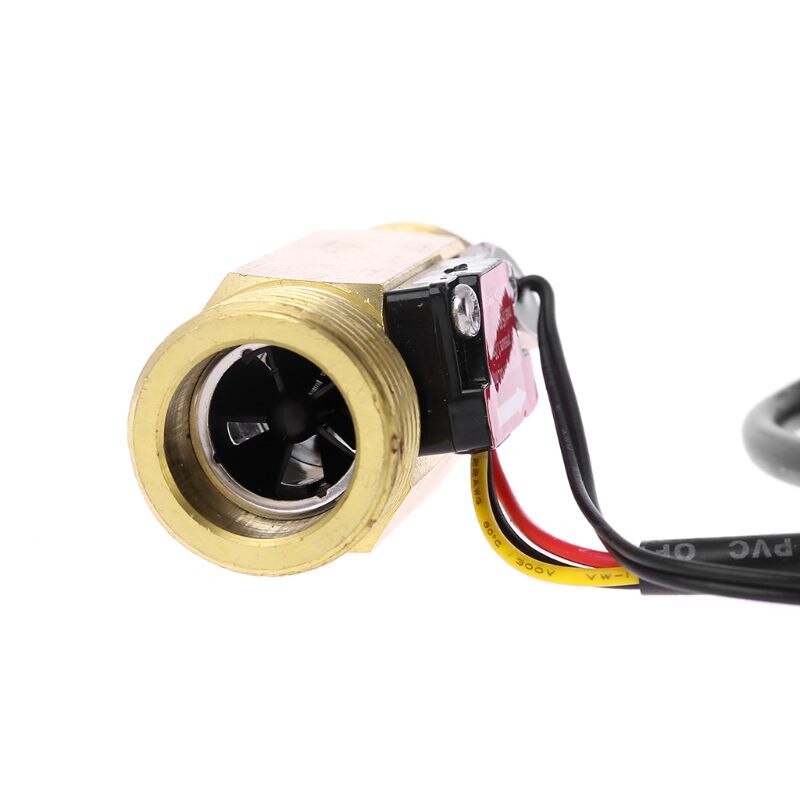Capteur de débit d&#39;eau G3/4 &quot;, interrupteur avec détection de température, pour Turbine, liquide, coque en cuivre, débitmètre à effet Hall