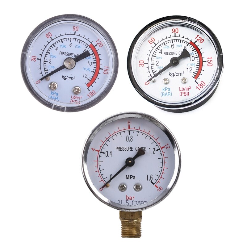 Horizontal/Vertical Pressure Gauge Diaphragm Type Gauge Air Compressor Gauge with Iron/Plastic Shell Gauge