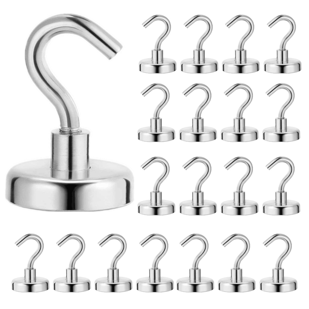 20 Stuks Sterke Magnetische Haken Zware Muur Haken Hanger Sleutel Jas Cup Opknoping Hanger Voor Thuis Keuken Opslag Organisatie: D12-20PCS