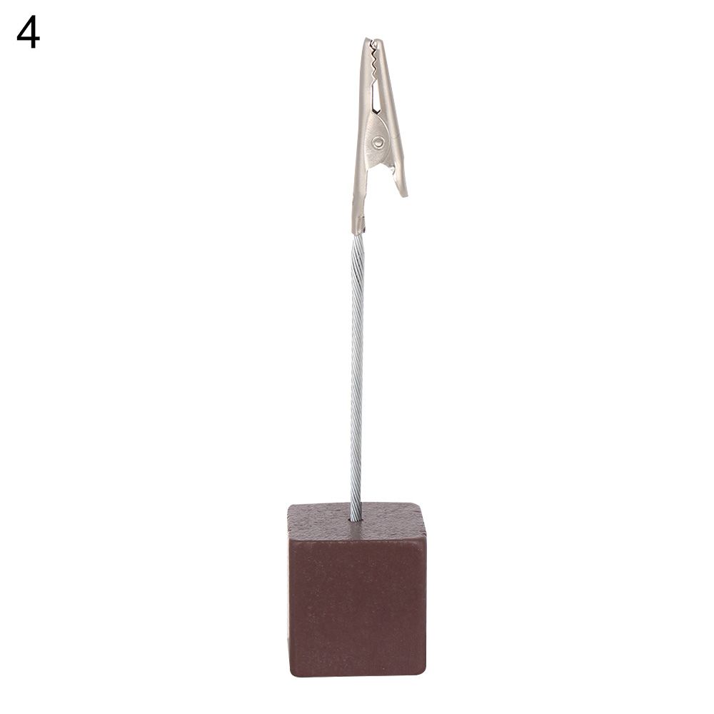 Decor Desktop Decoration Memorandum Wooden Message Folder Table Numbers Holder Photos Clips Place Card Clamps Stand: 4