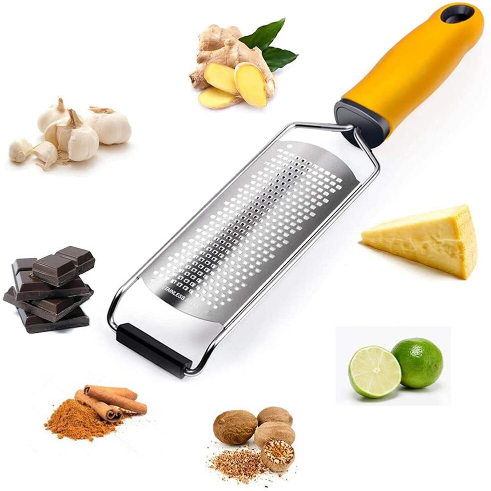 Stainless Steel Mill Cheese Grater Garlic Butter Mill Grater Lemon Zester Citrus Ginger Long Handle Vegetables Manual Slicer