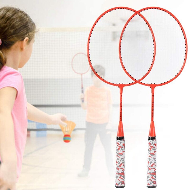 -Badminton Rackets Voor Kinderen, Shuttles Racket Sport Set Met 2 Ballen Voor Kinderen Spelers Indoor Outdoor Sport