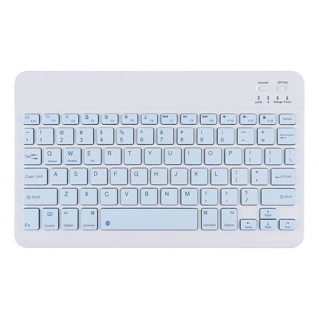 10 Inch Bluetooth Keyboard Dual Mode Mouse Mobile Phone Tablet Wireless Bluetooth Keyboard Mouse Set Ios Android Windows: sky blue