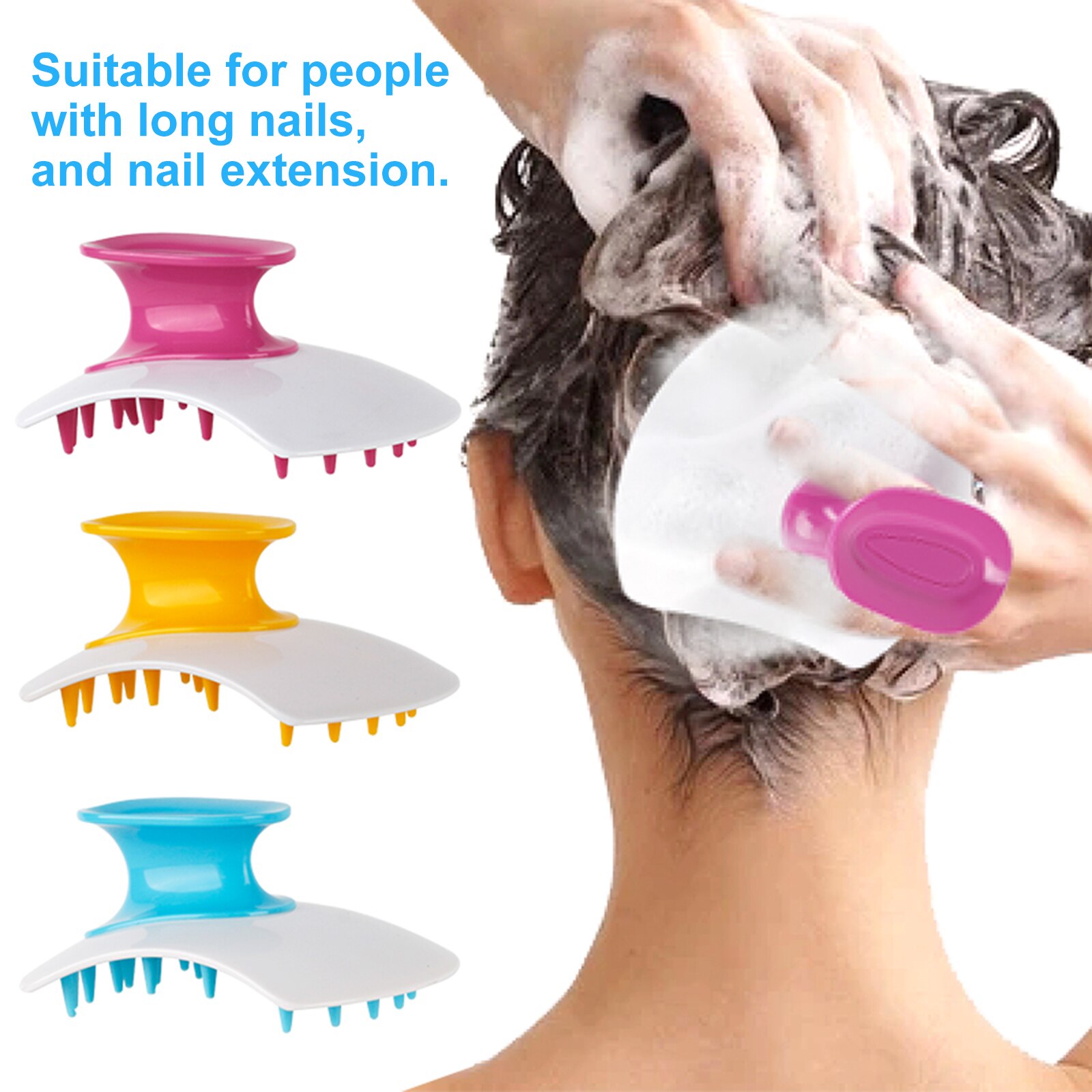 Handvat Scalp Massager Shampoo Borstel Siliconen Haar Scrubber Haar Wasborstel Peeling Borstel Voor Roos Hoofd Hoofdhuid Massage