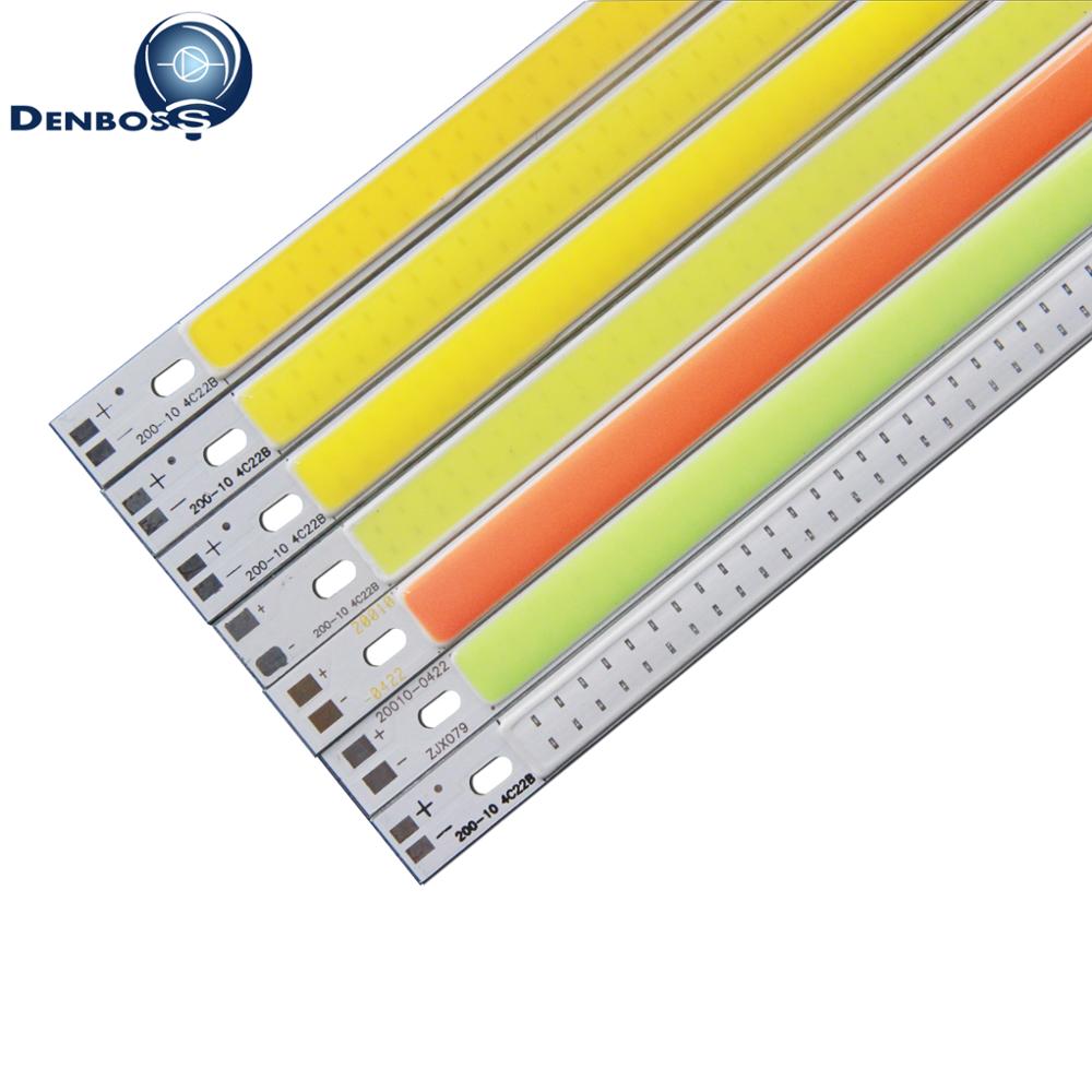 LED COB 200mm 10mm 12v cob led Strip light bulb source 10W Warm Nature White Blue Red Green Yellow FLIP Chip for auto light DIY